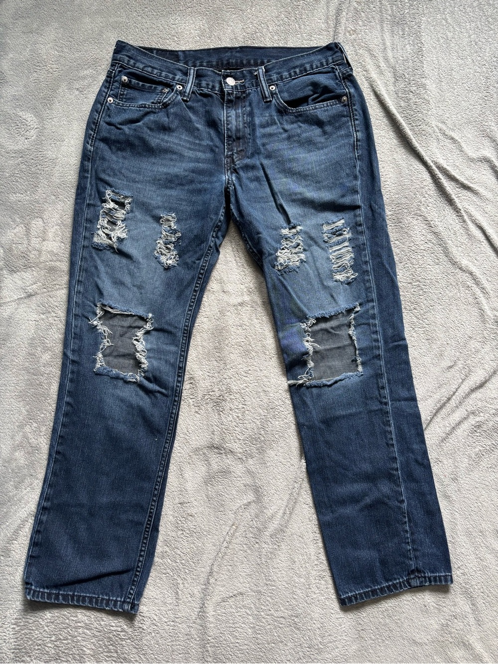 Levis 511 Jeans Mens 33x30 Blue Distressed Slim Fit Straight Leg Denim Pants